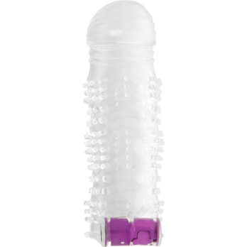 Ohmama Textured Penis Sleeve With Vibrating Bullet Transparent