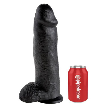 King Cock 12 Cock Black With Balls 30.48  Cm