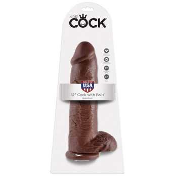 King Cock 12 Cock Brown With Balls 30.48  Cm