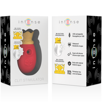 Intense Clit Stimulator 10 Licking And Suction Frequencies - Red