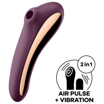 Satisfyer Dual Kiss Air Pulse Vibrator - Wine Red