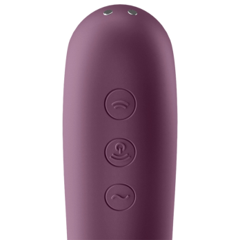 Satisfyer Dual Kiss Air Pulse Vibrator - Wine Red