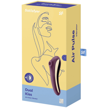 Satisfyer Dual Kiss Air Pulse Vibrator - Wine Red