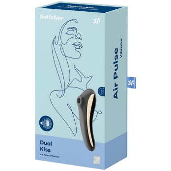 Satisfyer Dual Kiss Air Pulse Vibrator - Black