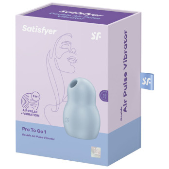 Satisfyer Pro To Go 1 Double Air Pulse Stimulator  Vibrator - Blue