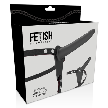 Fetish Submissive Silicone Strap-On Vibrator Black 15Cm