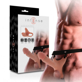 Intense - Hollow Strap-On Silicone Extender 16 X 3.5 Cm