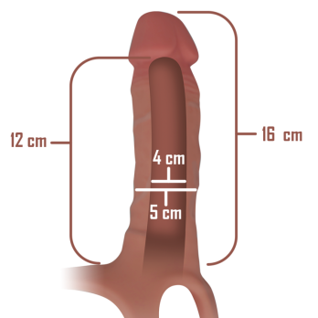 Intense - Hollow Strap-On Silicone Extender 16 X 3.5 Cm