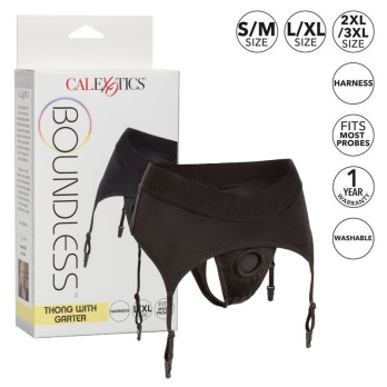 Calex Boundless Thong With Garter L/Xl