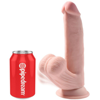 King Cock Plus 3D Cock Swinging Balls 24.5 Cm - Light Skin