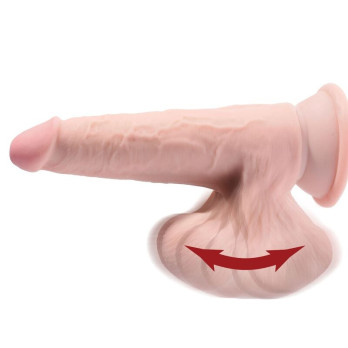 King Cock Plus 3D Cock Swinging Balls 24.5 Cm - Light Skin