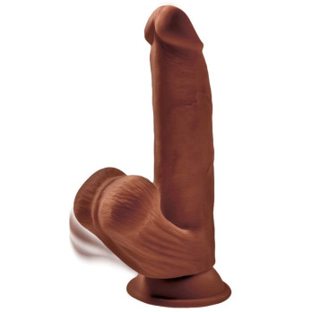 King Cock Plus 3D Cock Swinging Balls 24.5 Cm - Brown