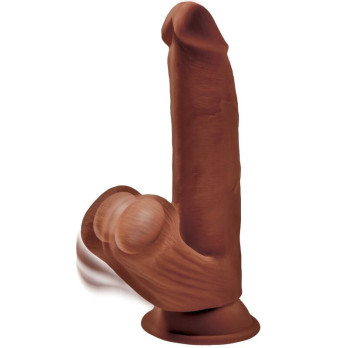 King Cock Plus 3D Cock Swinging Balls 24.5 Cm - Brown