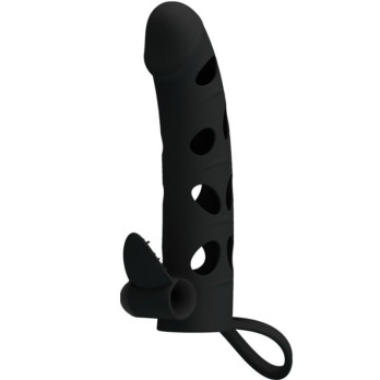 Pretty Love Vibrating Silicone Penis Sleeve With Ball Straps 15.2 Cm