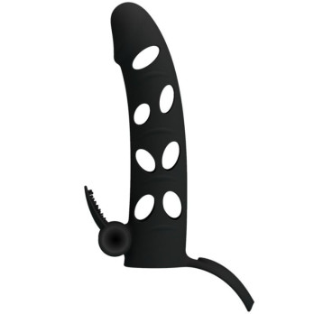 Pretty Love Vibrating Silicone Penis Sleeve With Ball Straps 15.2 Cm