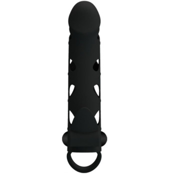 Pretty Love Vibrating Silicone Penis Sleeve With Ball Straps 15.2 Cm