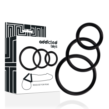 Addicted Toys Rings Set For Penis Black