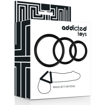 Addicted Toys Rings Set For Penis Black