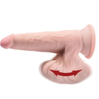 King Cock Plus 3D Cock Swinging Balls 15.2 Cm - Light Skin