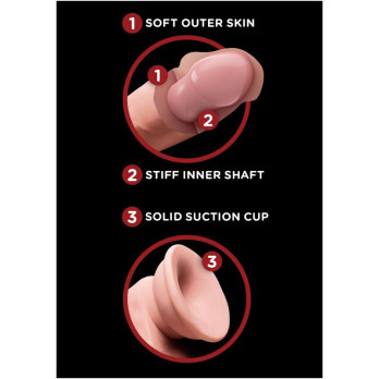 King Cock Plus 3D Cock Swinging Balls 15.2 Cm - Light Skin