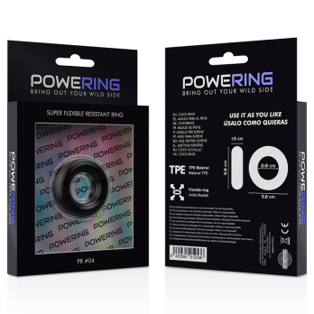 PoweringTrade - Super Flexible And Resistant Penis Ring 3.8Cm Pr04 Black