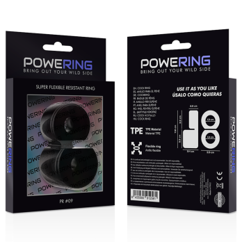 PoweringTrade- Super Flexible And Resistant Double Penis Ring Pr09 Black