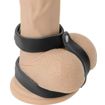 DarknessTrade - Leather Adjustable Penis And Testicle Ring