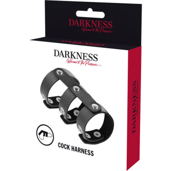 DarknessTrade - Adjustable Leather Double Penis And Testicle Ring