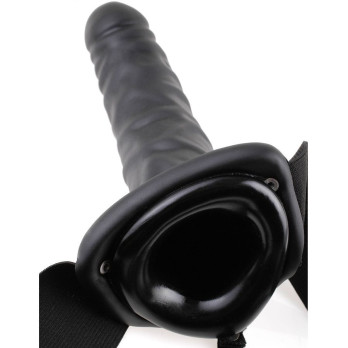 Fetish Fantasy 19 Cm Vibrating Hollow Strap-On Black