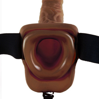 Fetish Fantasy Series 9 Hollow Strap-On With Balls 22.9Cm Brown