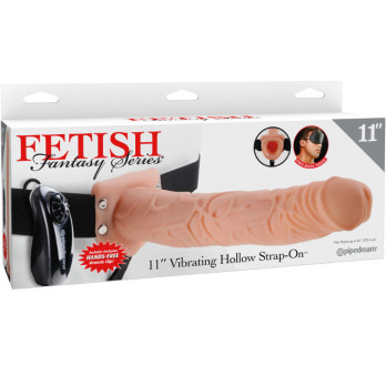 Fetish Fantasy Series 11 Hollow Strap-On Vibrating With Balls 27.9Cm Flesh