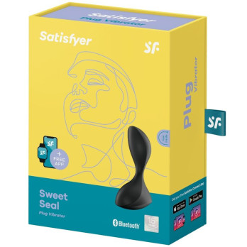 Satisfyer Sweet Seal Vibrating Plug App - Black