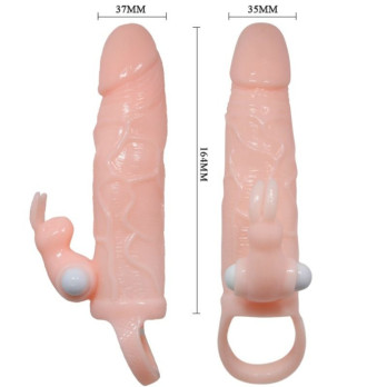 Brave Man Penis Cover With Rabbit And Double Engine Flesh 16.5 Cm