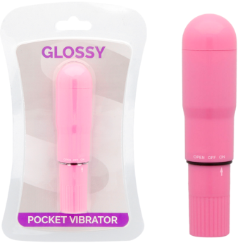 Glossy Pocket Vibrator Deep Rose