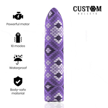 Custom Bullets Rechargeable Snake Purple Magnetic Bullet 10 Intensities