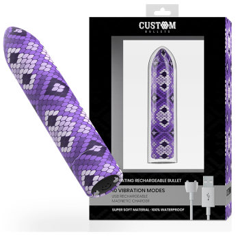 Custom Bullets Rechargeable Snake Purple Magnetic Bullet 10 Intensities