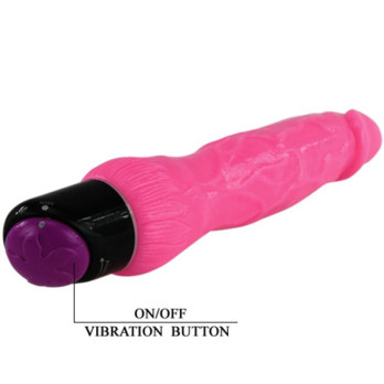 Colorful Sex Realistic Vibrator Pink 24 Cm