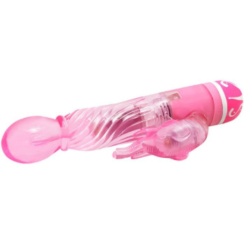 Baile Vibrators Multispeed Vibrator With Clit Stimulator Pink