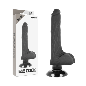 Basecock™ - Realistic Vibrator 2-1 Black 18.5 Cm