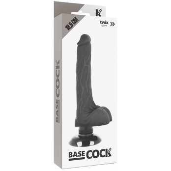 Basecock™ - Realistic Vibrator 2-1 Black 18.5 Cm