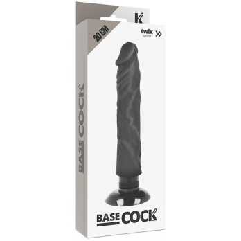 Basecock™ - Realistic Vibrator 2-1 Black 20 Cm