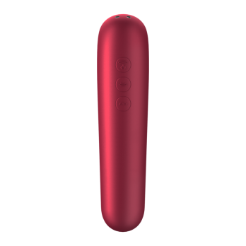 Satisfyer Dual Love Vibrator And Suctioner With Pulsed Air Red