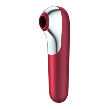 Satisfyer Dual Love Vibrator And Suctioner With Pulsed Air Red