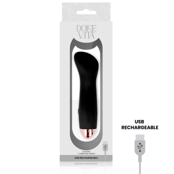 Dolce Vita™ - Rechargeable Vibrator One Black 7 Speed