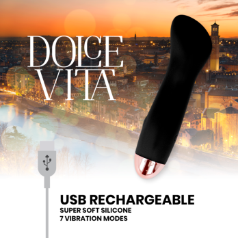 Dolce Vita™ - Rechargeable Vibrator One Black 7 Speed