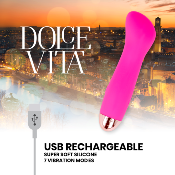 Dolce Vita™ - Rechargeable Vibrator One Pink 7 Speed