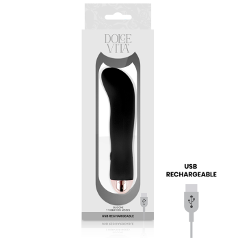 Dolce Vita™ - Rechargeable Vibrator Two Black 7 Speed