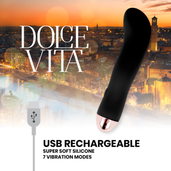 Dolce Vita™ - Rechargeable Vibrator Two Black 7 Speed