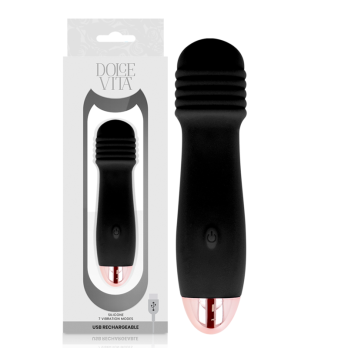 Dolce Vita™ - Rechargeable Vibrator Three Black 7 Speed