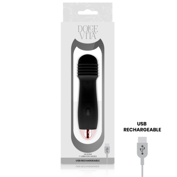 Dolce Vita™ - Rechargeable Vibrator Three Black 7 Speed